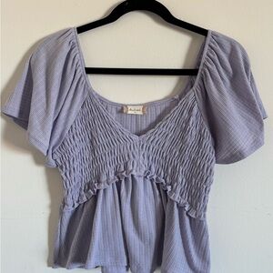 Altar'd State Light Purple Smocked Blouse